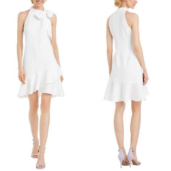 Vince Camuto Halter Tie-Neck  A Line Dress White Size 10 - Picture 1 of 8